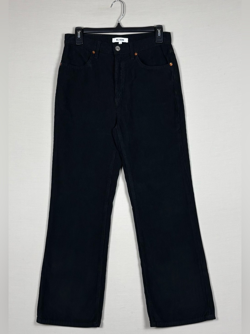 RE/DONE Black Corduroy Straight Leg Jeans High Rise Women’s 26 NWOT